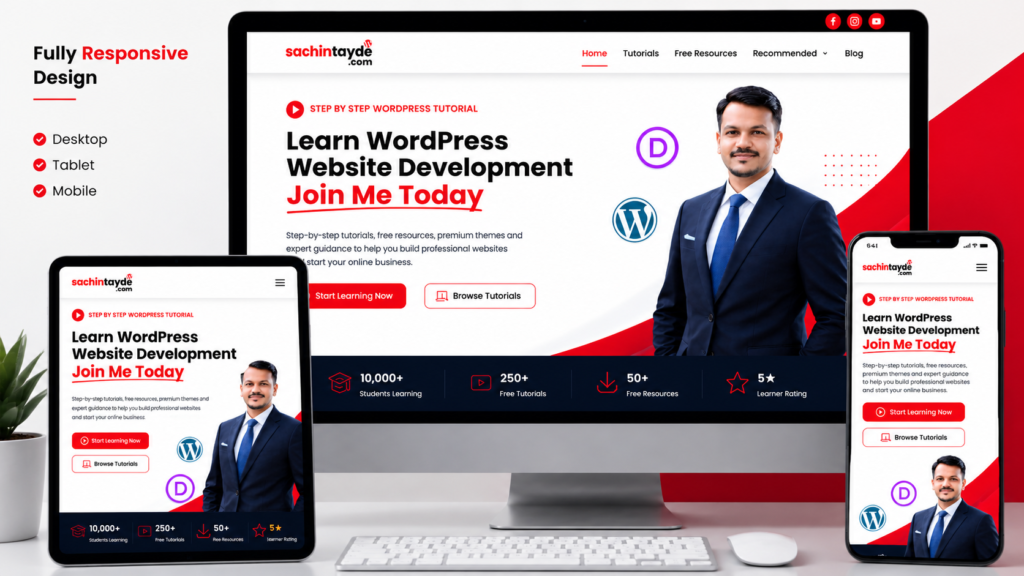 Responsive WordPress website designed with Divi